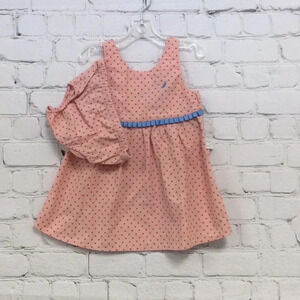 Nautica 2Pc Pink Polka Dot Summer Dress size 12M